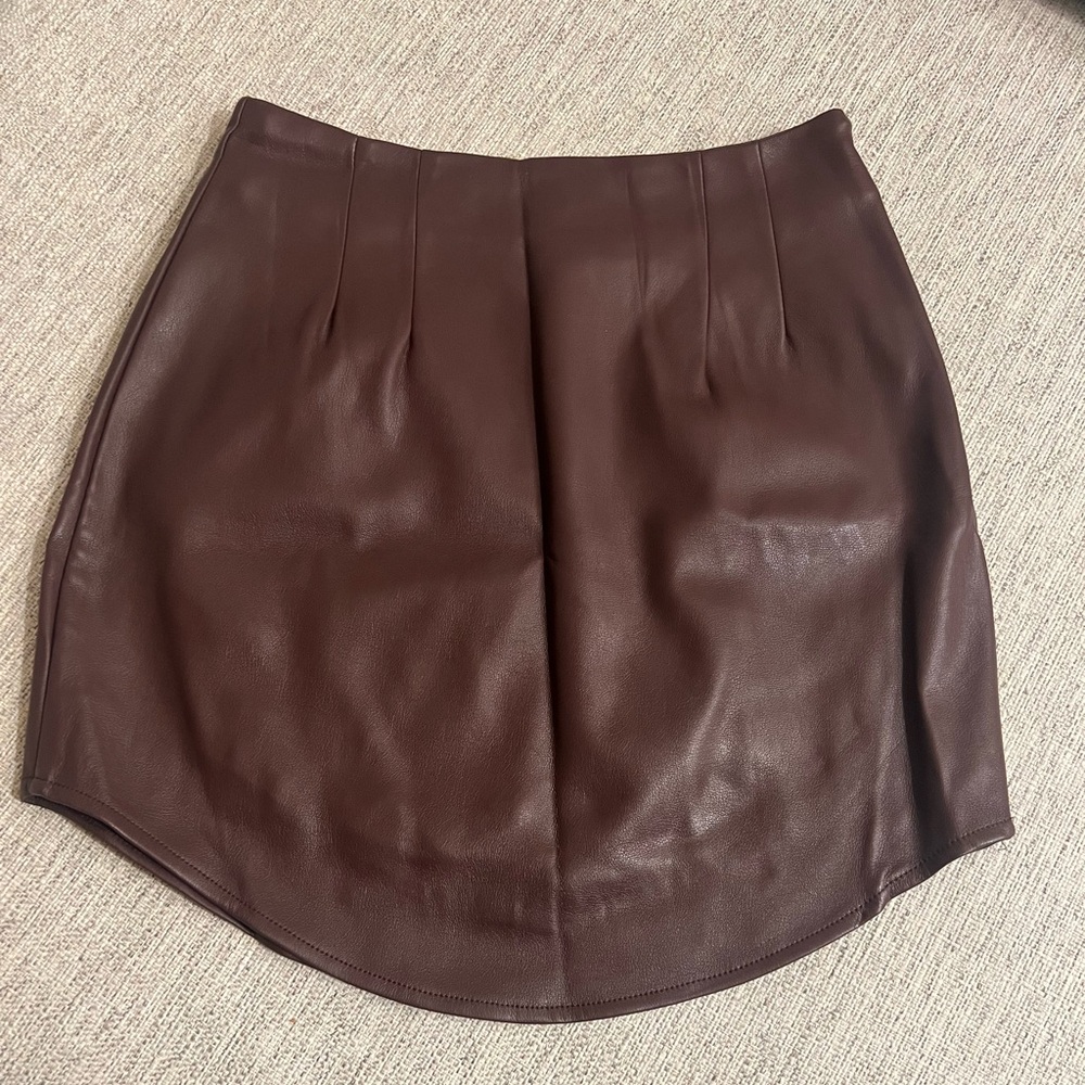 bishop + young Chocolate Brown Mini Skirt